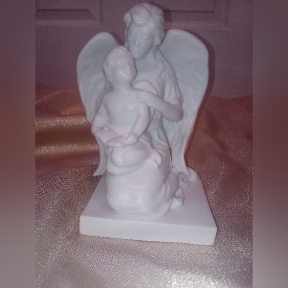 SKU 849D Vintage Teleflora Porcelain  Guardian Angel with Child Figurine - Picture 1 of 8